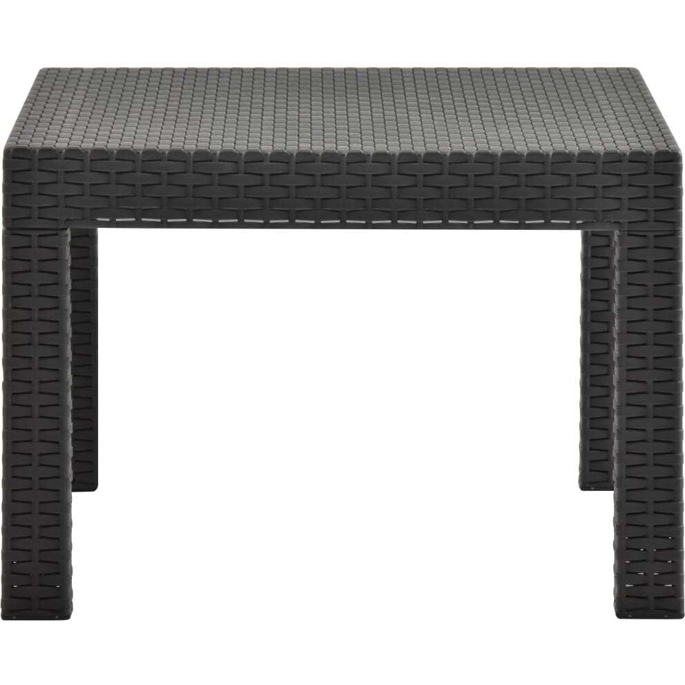 vidaXL Patio Table Anthracite 22.8&quotx22.8&quotx16.1" PP Rattan
