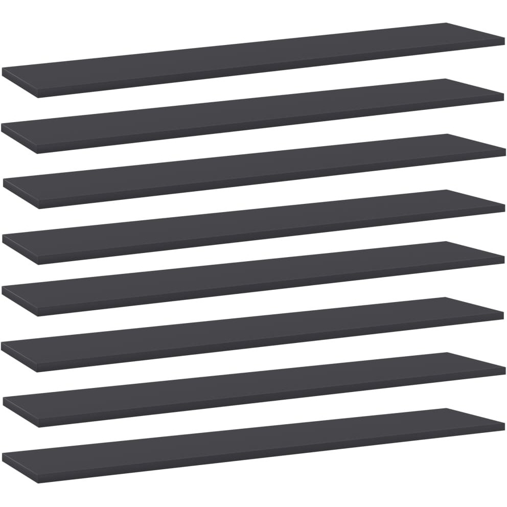 vidaXL Bookshelf Boards 8 pcs Gray 39.4&quotx7.9&quotx0.6" Engineered Wood