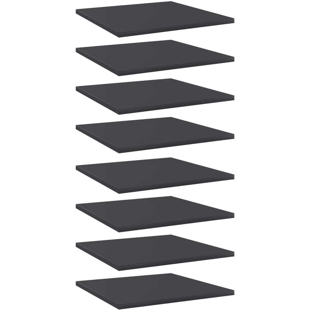 vidaXL Bookshelf Boards 8 pcs Gray 15.7&quotx15.7&quotx0.6" Engineered Wood