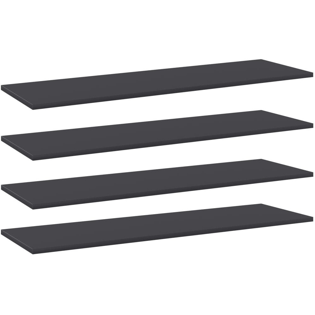 vidaXL Bookshelf Boards 4 pcs Gray 39.4&quotx11.8&quotx0.6" Engineered Wood