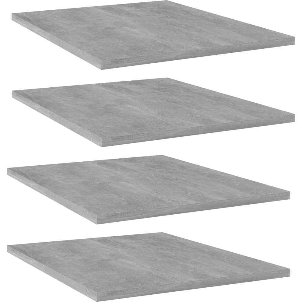 vidaXL Bookshelf Boards 4 pcs Concrete Gray 15.7&quotx19.7&quotx0.6" Engineered Wood