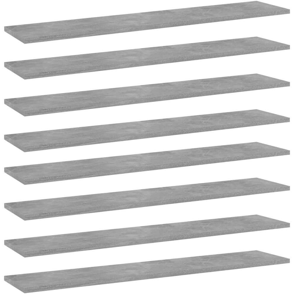 vidaXL Bookshelf Boards 8 pcs Concrete Gray 39.4&quotx7.9&quotx0.6" Engineered Wood
