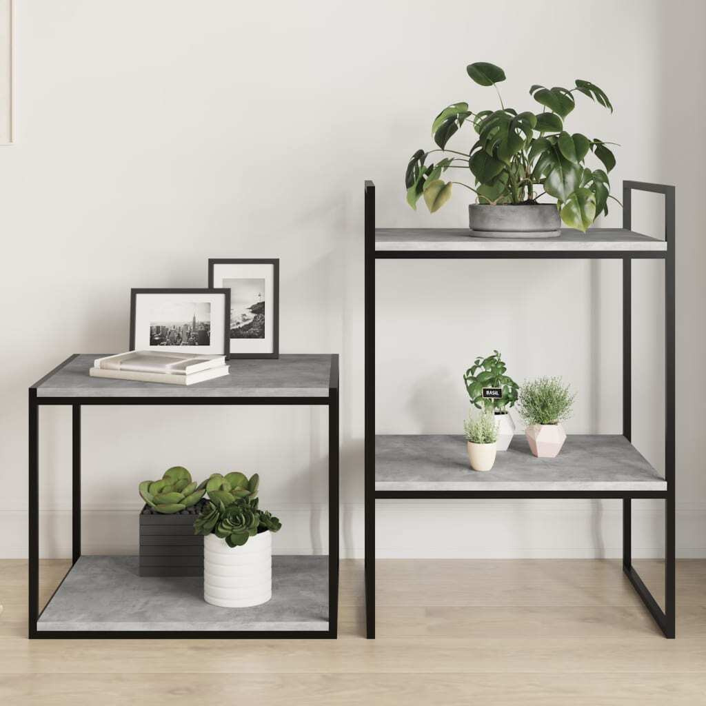 vidaXL Bookshelf Boards 8 pcs Concrete Gray 15.7&quotx19.7&quotx0.6" Engineered Wood