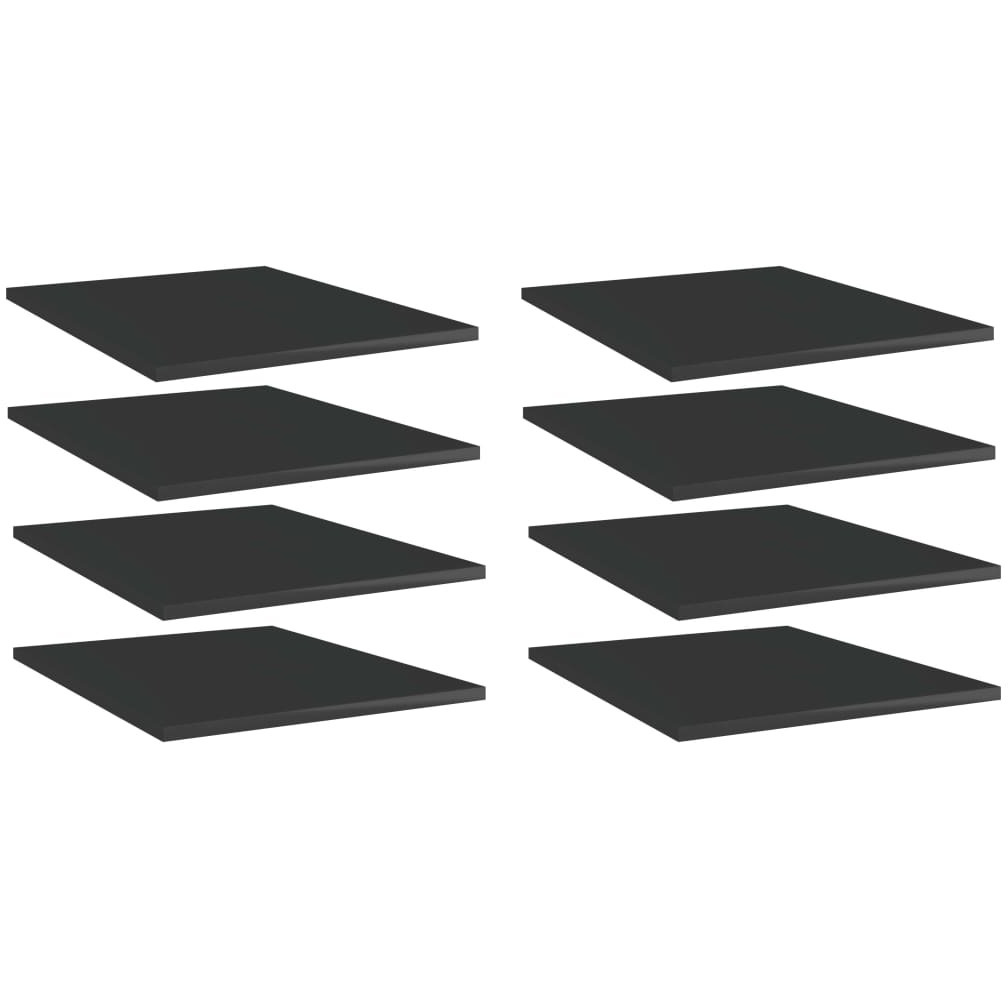 vidaXL Bookshelf Boards 8 pcs High Gloss Black 15.7&quotx19.7&quotx0.6" Engineered Wood