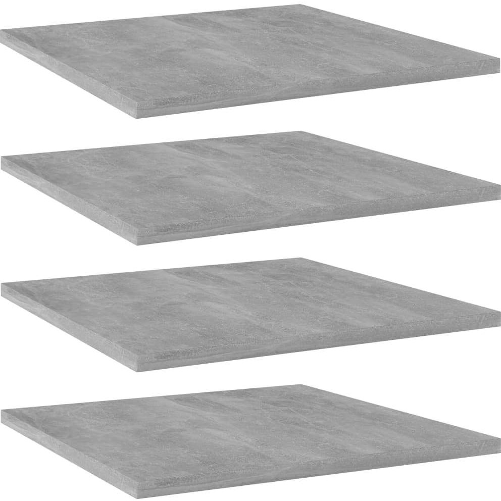 vidaXL Bookshelf Boards 4 pcs Concrete Gray 15.7&quotx15.7&quotx0.6" Engineered Wood