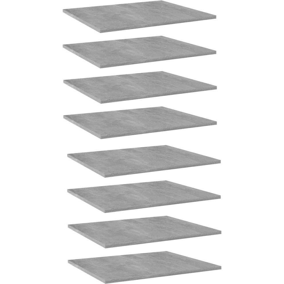 vidaXL Bookshelf Boards 8 pcs Concrete Gray 23.6&quotx19.7&quotx0.6" Engineered Wood