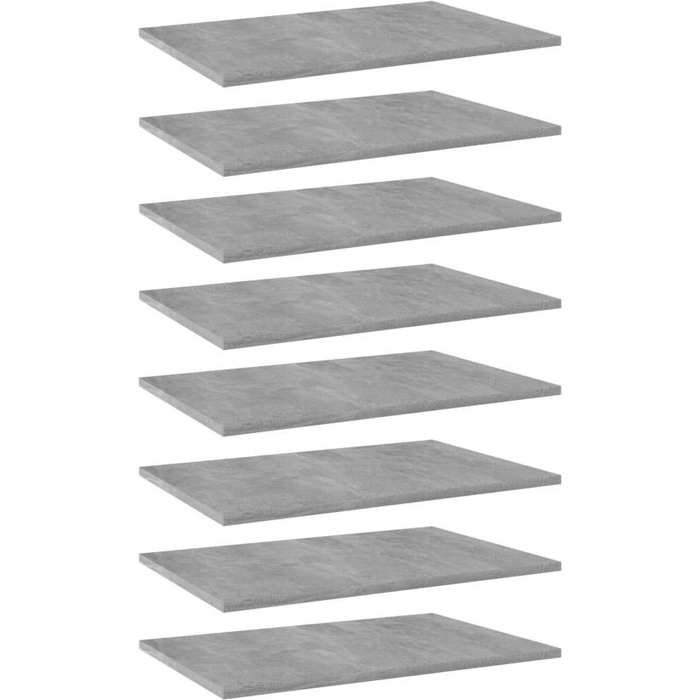 vidaXL Bookshelf Boards 8 pcs Concrete Gray 23.6&quotx15.7&quotx0.6" Engineered Wood