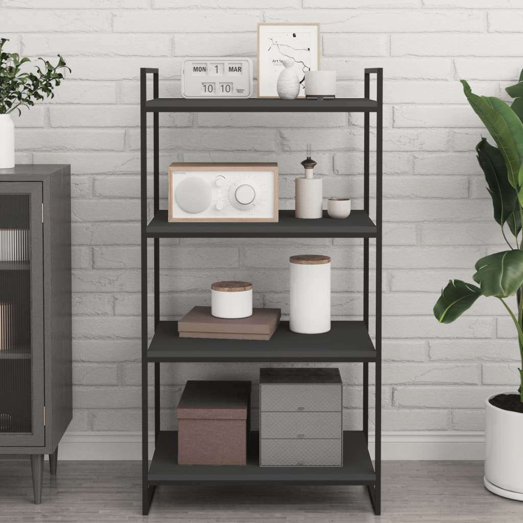 vidaXL Bookshelf Boards 4 pcs Gray 23.6&quotx15.7&quotx0.6" Engineered Wood