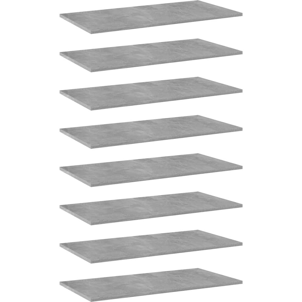vidaXL Bookshelf Boards 8 pcs Concrete Gray 31.5&quotx15.7&quotx0.6" Engineered Wood