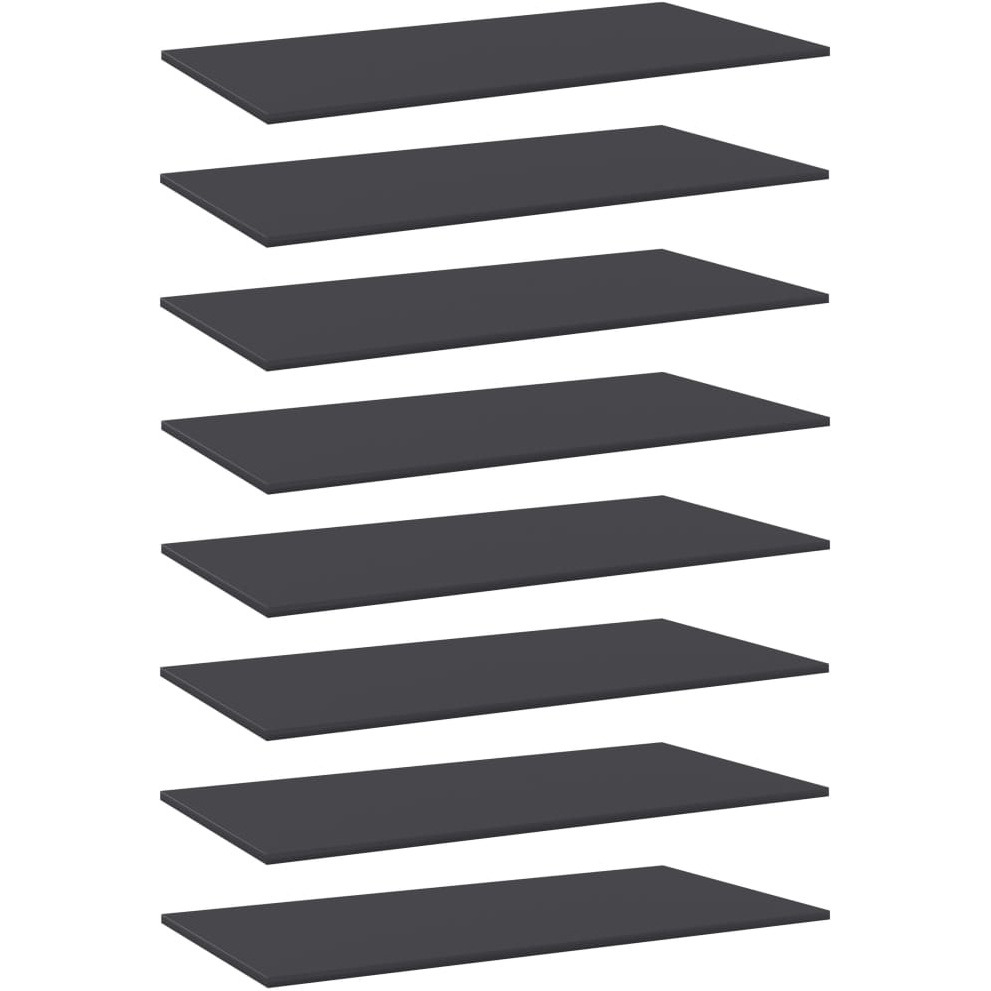 vidaXL Bookshelf Boards 8 pcs Gray 31.5&quotx7.9&quotx0.6" Engineered Wood