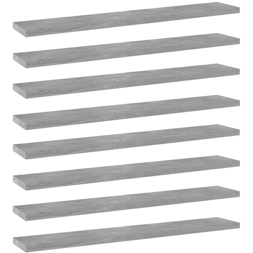 vidaXL Bookshelf Boards 8 pcs Concrete Gray 23.6&quotx3.9&quotx0.6" Engineered Wood