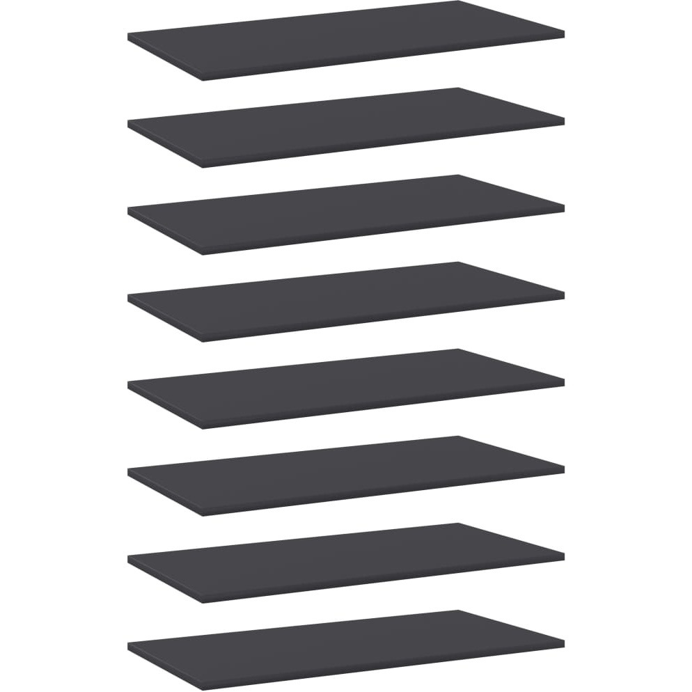 vidaXL Bookshelf Boards 8 pcs Gray 31.5&quotx15.7&quotx0.6" Engineered Wood