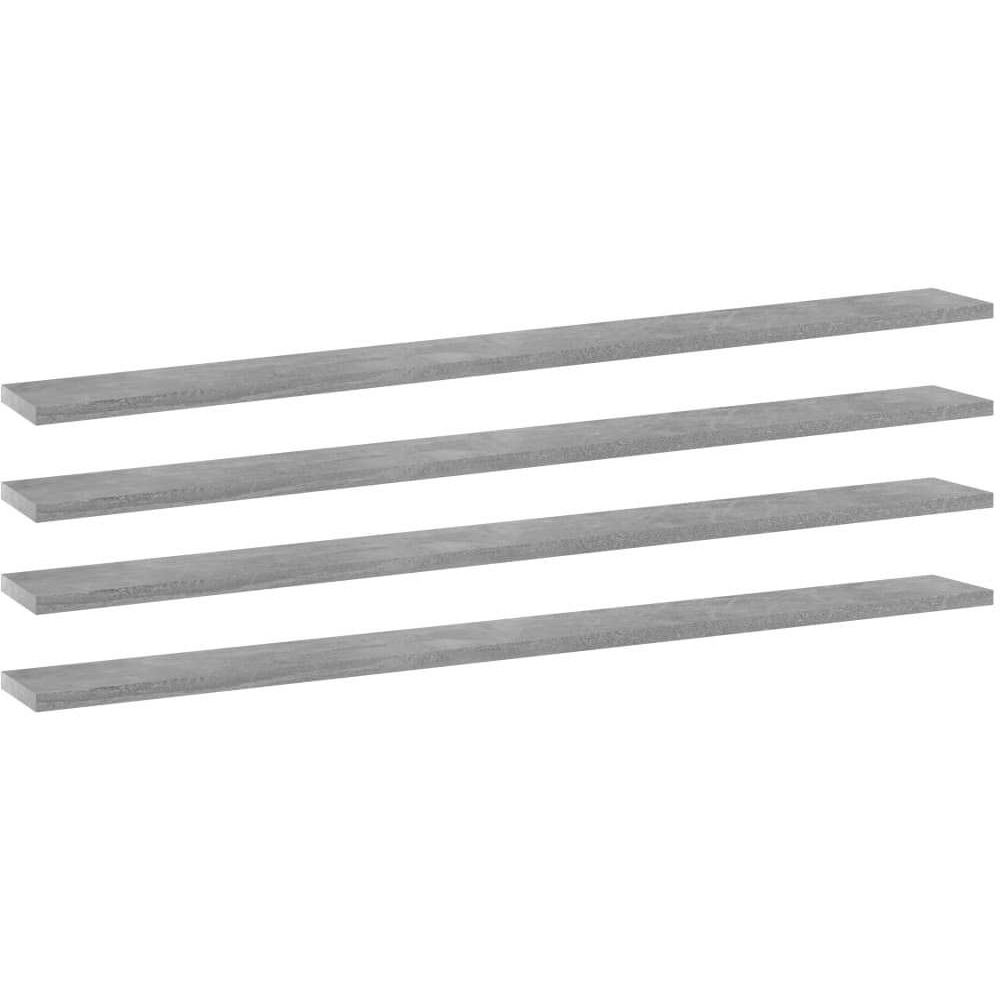 vidaXL Bookshelf Boards 4 pcs Concrete Gray 39.4&quotx3.9&quotx0.6" Engineered Wood