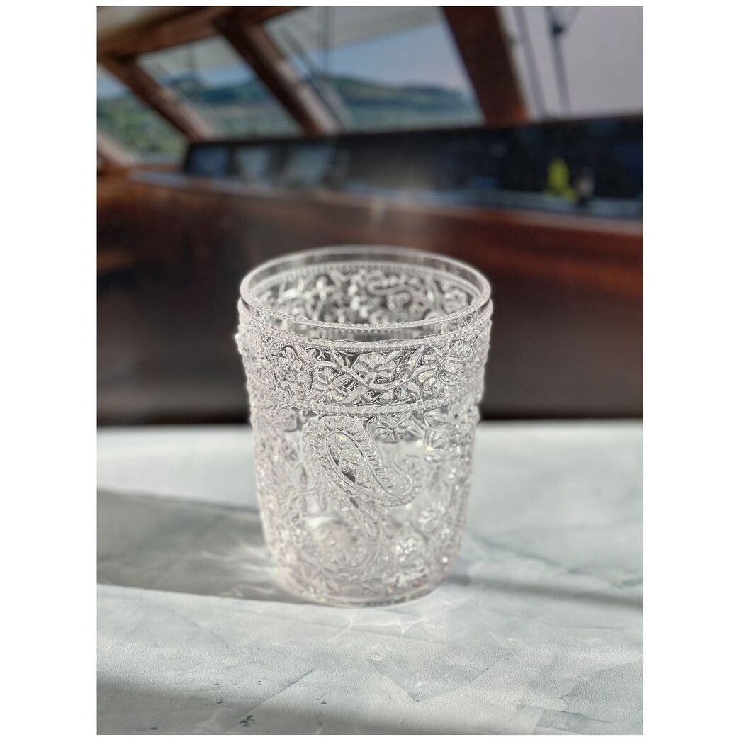 LeadingWare Paisley Acrylic glasses Drinking Set of 4 DOF (13oz), Plastic Drinking glasses, BPA Free cocktail glasses, Drinkware Set, Drinking Water glasses(D0102HR7VZX)
