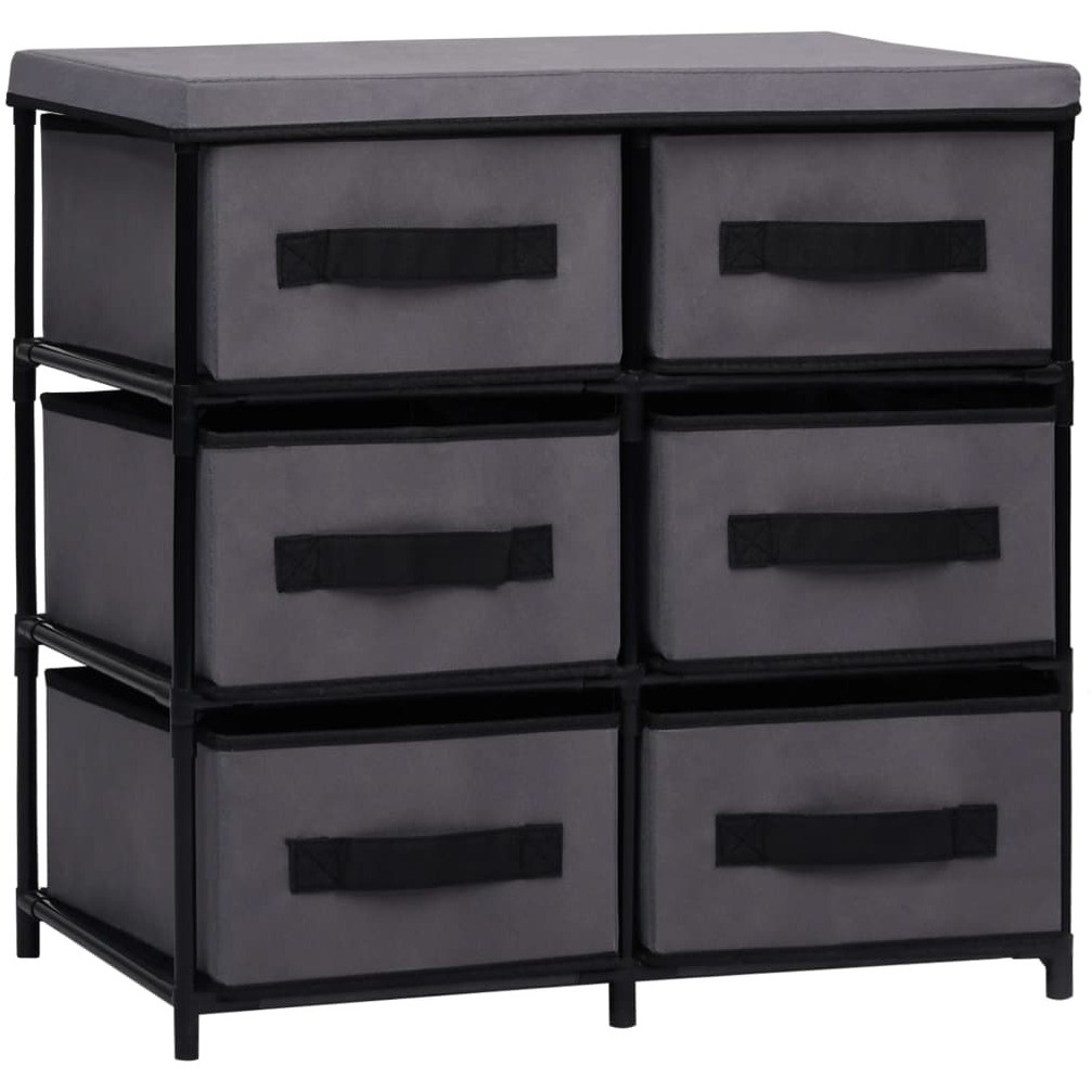 vidaXL Storage Cabinet with 6 Drawers 21.7&quotx11.4&quotx21.7" Gray Steel