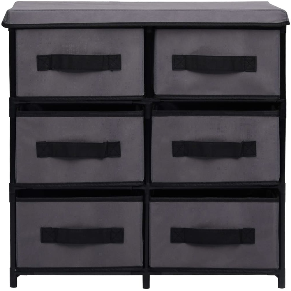 vidaXL Storage Cabinet with 6 Drawers 21.7&quotx11.4&quotx21.7" Gray Steel