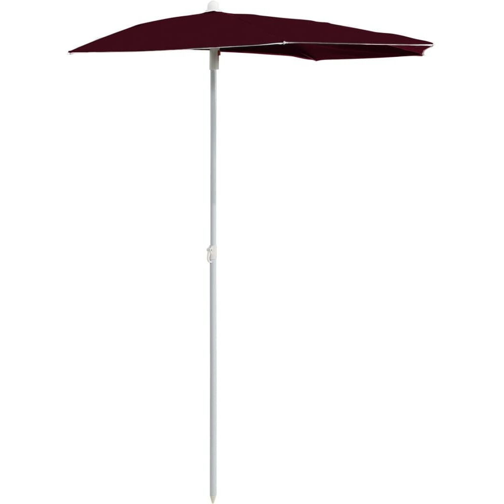 vidaXL Garden Half Parasol with Pole 70.9&quotx35.4" Bordeaux Red