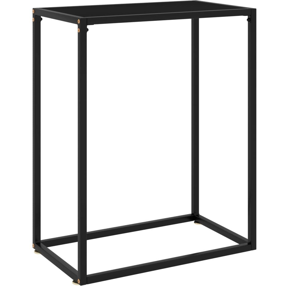 vidaXL Console Table Black 23.6&quotx13.8&quotx29.5" Tempered Glass