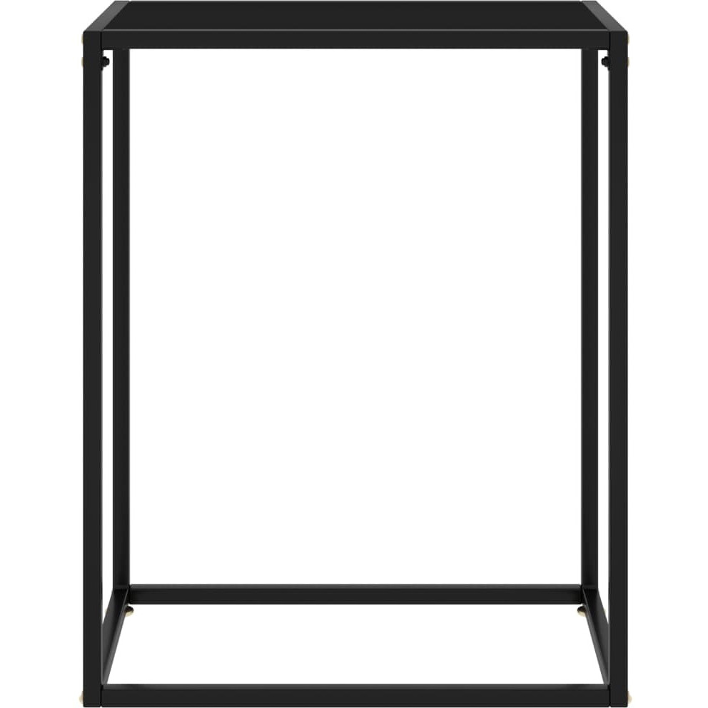 vidaXL Console Table Black 23.6&quotx13.8&quotx29.5" Tempered Glass