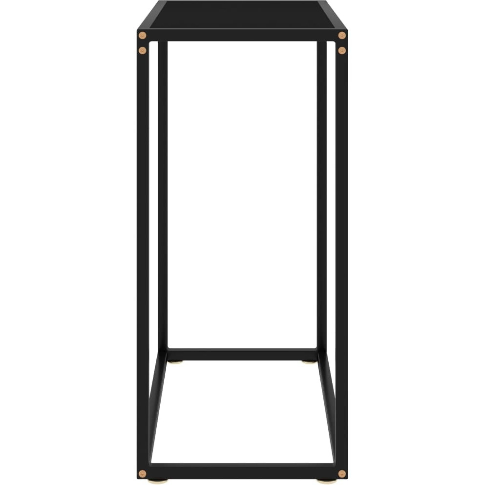 vidaXL Console Table Black 23.6&quotx13.8&quotx29.5" Tempered Glass