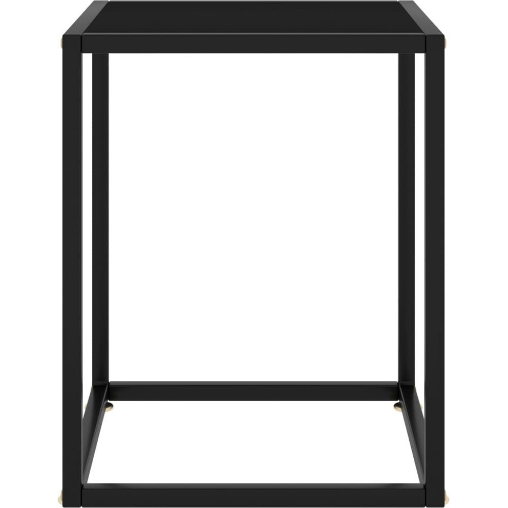 vidaXL Coffee Table Black with Black Glass 15.7&quotx15.7&quotx19.7"