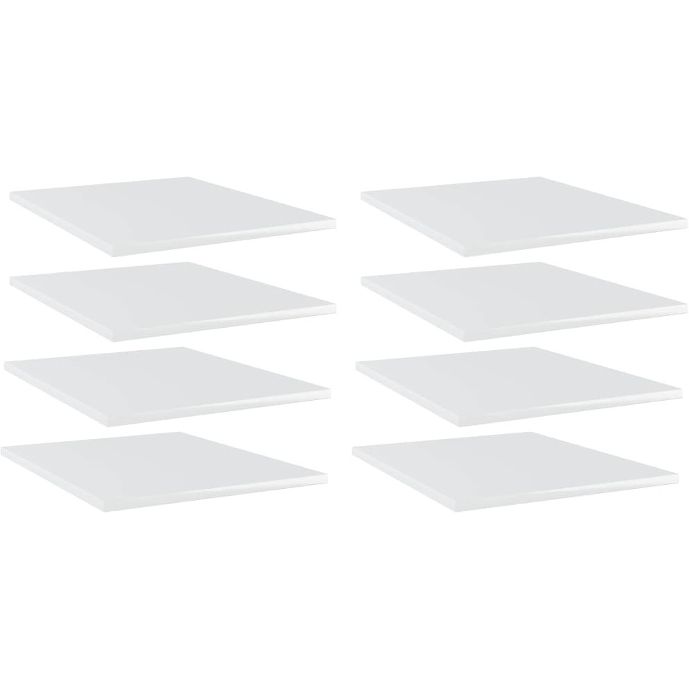 vidaXL Bookshelf Boards 8 pcs High Gloss White 15.7&quotx19.7&quotx0.6" Engineered Wood