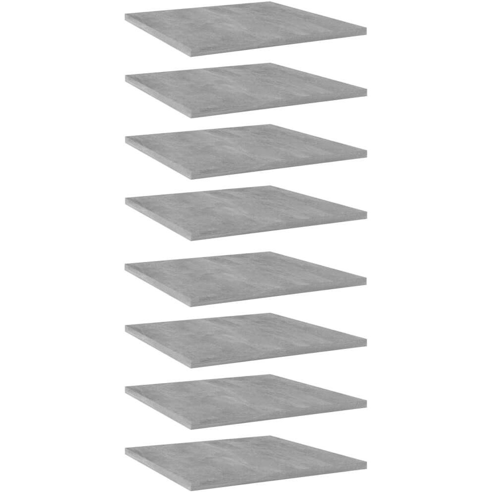 vidaXL Bookshelf Boards 8 pcs Concrete Gray 15.7&quotx15.7&quotx0.6" Engineered Wood