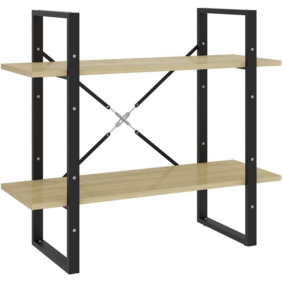 vidaXL 2-Tier Book Cabinet Sonoma Oak 31.5&quotx11.8&quotx27.6" Engineered Wood