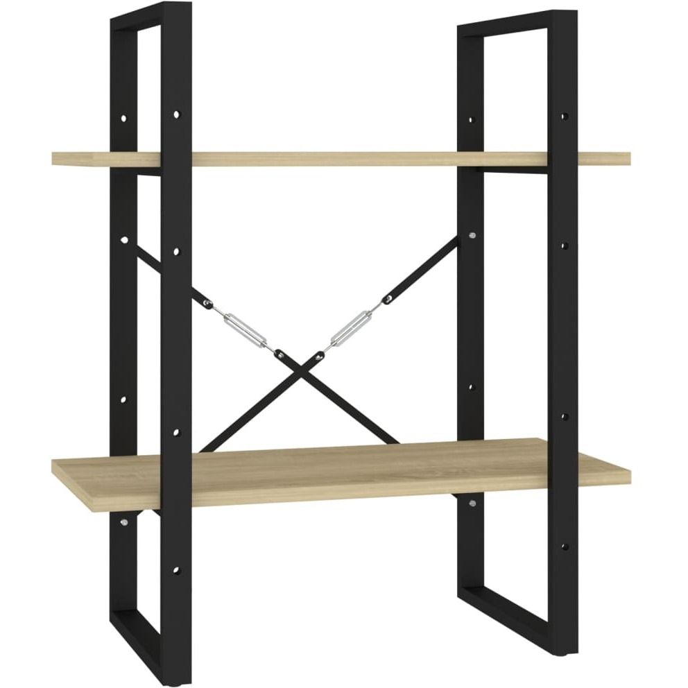 vidaXL 2-Tier Book Cabinet Sonoma Oak 23.6&quotx11.8&quotx27.6" Engineered Wood