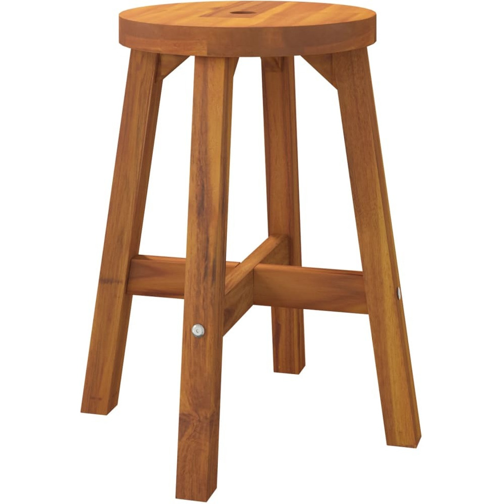 vidaXL Stool Brown 15&quotx15&quotx17.7" Round Solid Wood Acacia