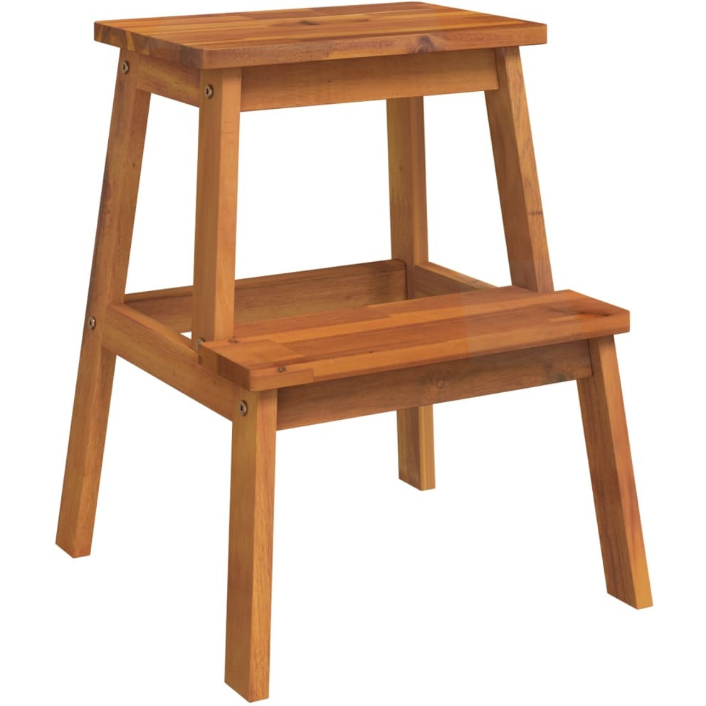 vidaXL 2 Step Stool 15.7&quotx15&quotx19.7" Solid Wood Acacia