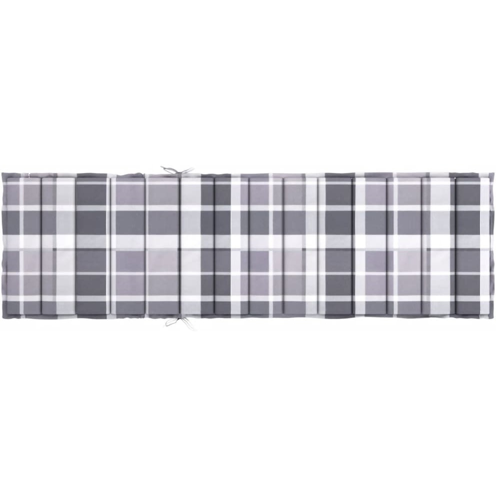 vidaXL Sun Lounger Cushion Gray Check Pattern 78.7&quotx23.6&quotx1.2" Oxford Fabric