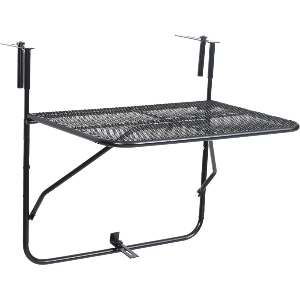 vidaXL Balcony Table Black 23.6&quotx15.7" Steel