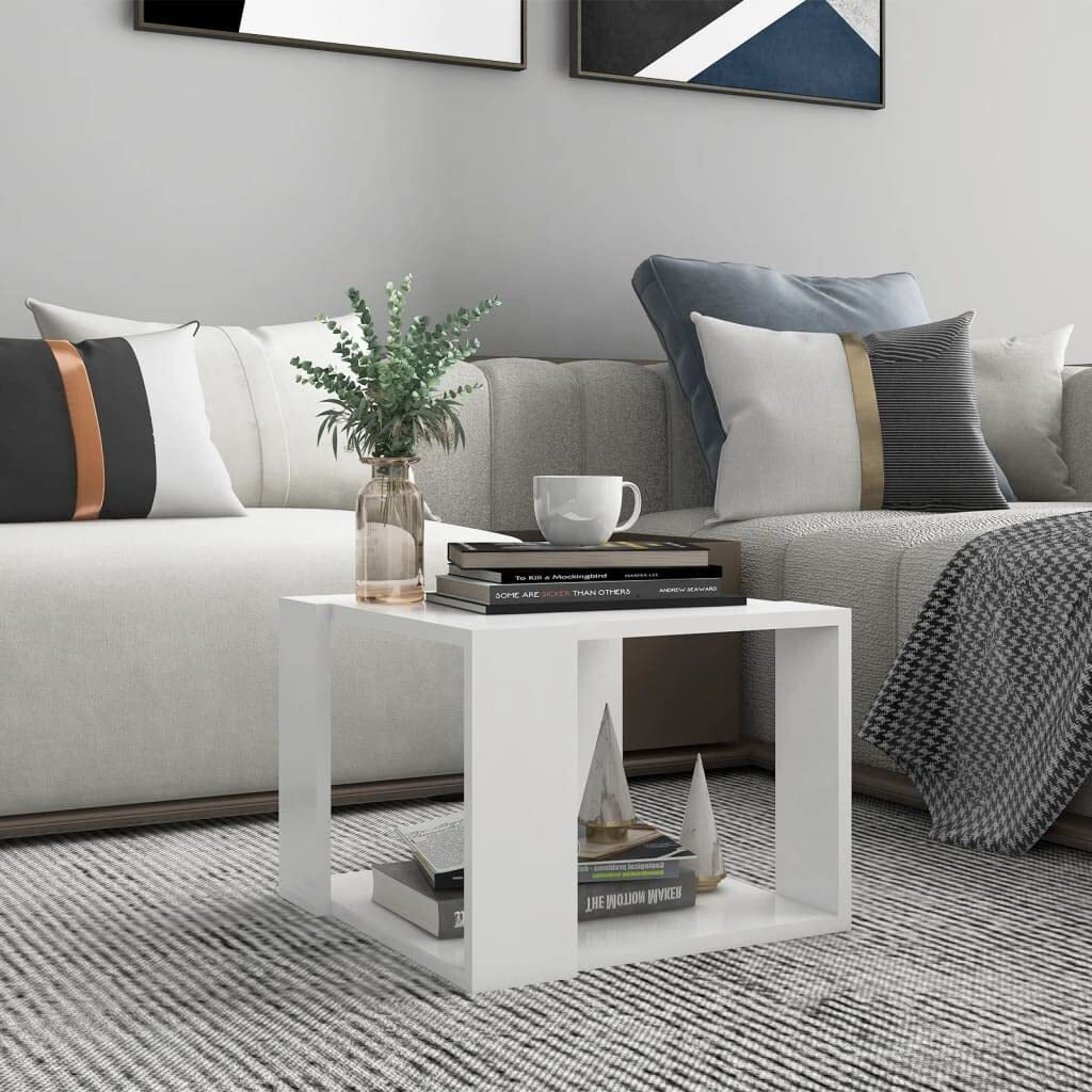 vidaXL Coffee Table White 16&quotx16&quotx12" Engineered Wood