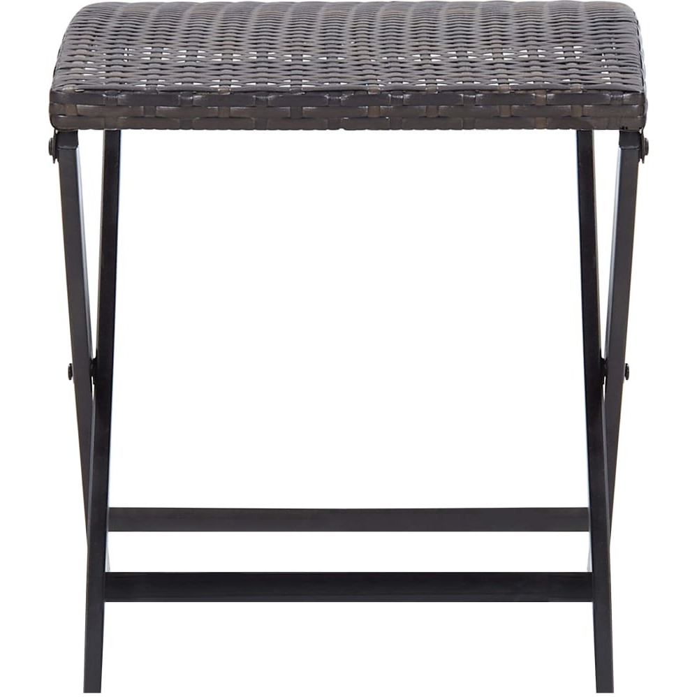 vidaXL Folding Stool Poly Rattan Brown