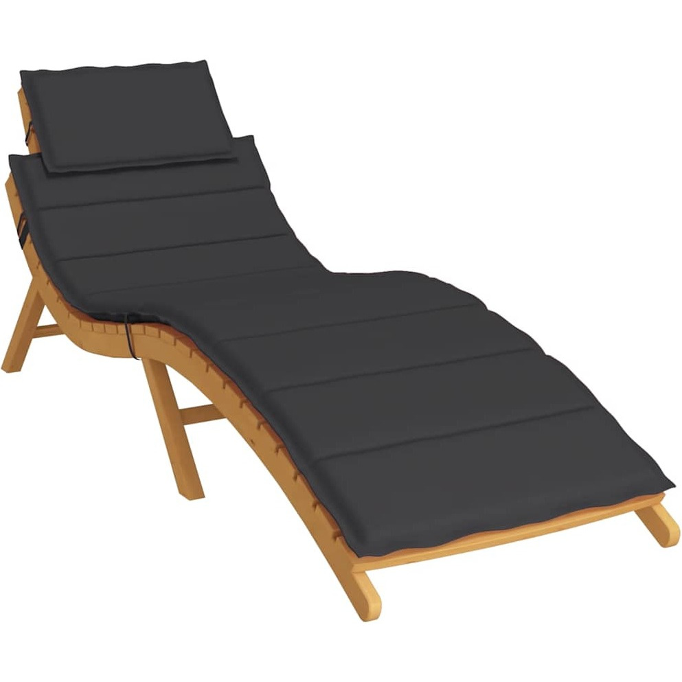 vidaXL Sun Lounger Cushion Black 73.2&quotx22.8&quotx1.2"