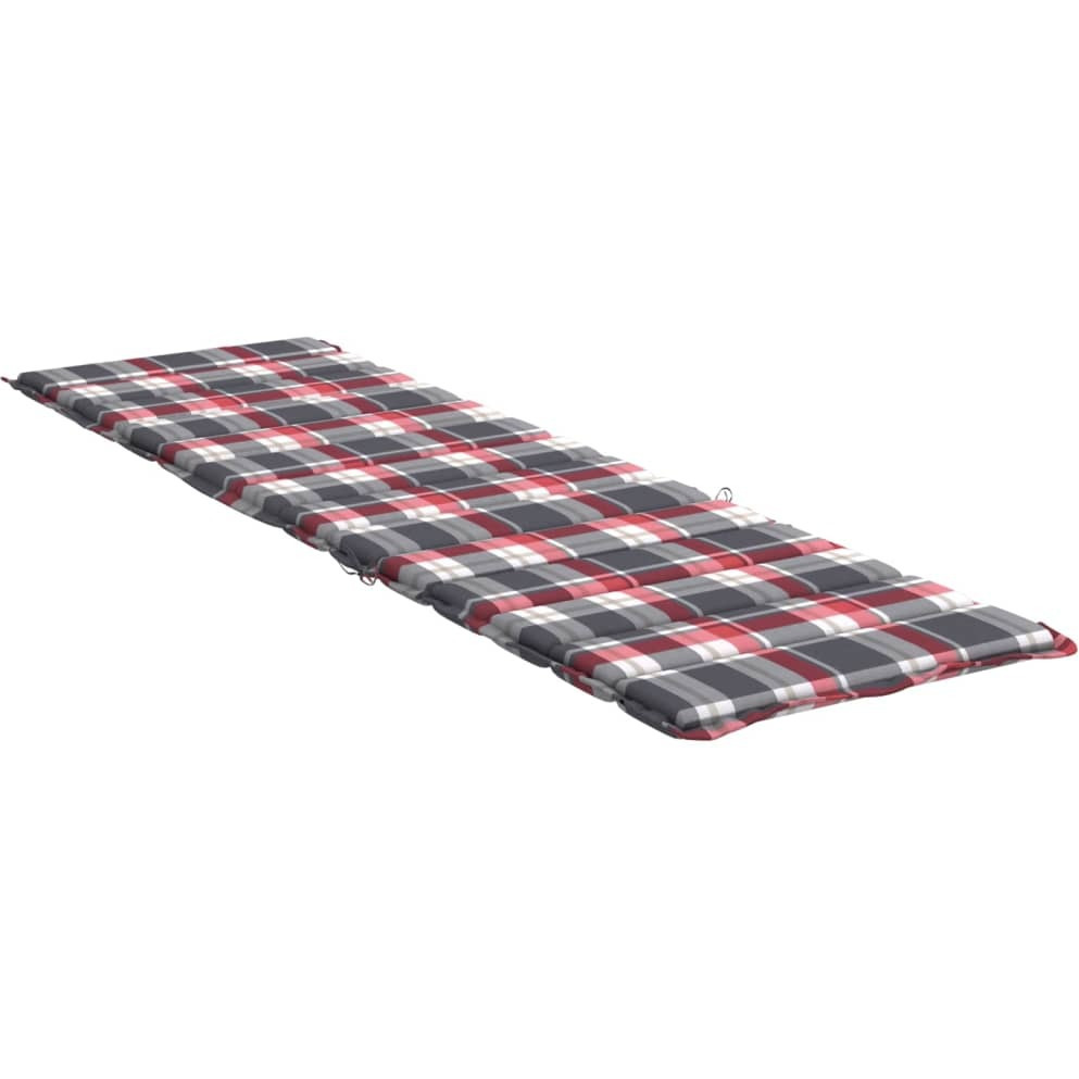vidaXL Sun Lounger Cushion Red Check Pattern 78.7&quotx23.6&quotx1.2" Oxford Fabric