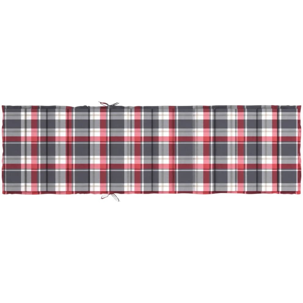 vidaXL Sun Lounger Cushion Red Check Pattern 78.7&quotx23.6&quotx1.2" Oxford Fabric