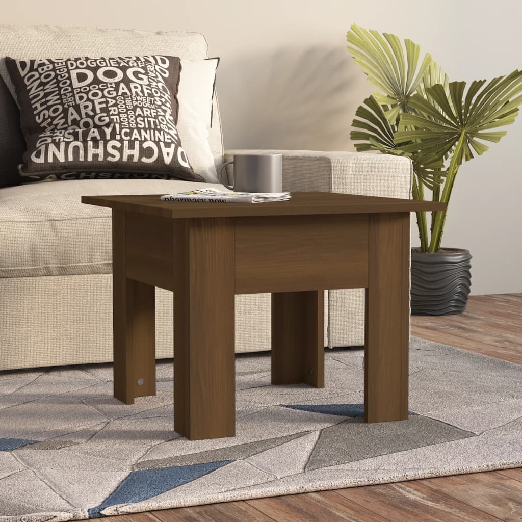 vidaXL Coffee Table Brown Oak 21.7&quotx21.7&quotx16.5" Engineered Wood
