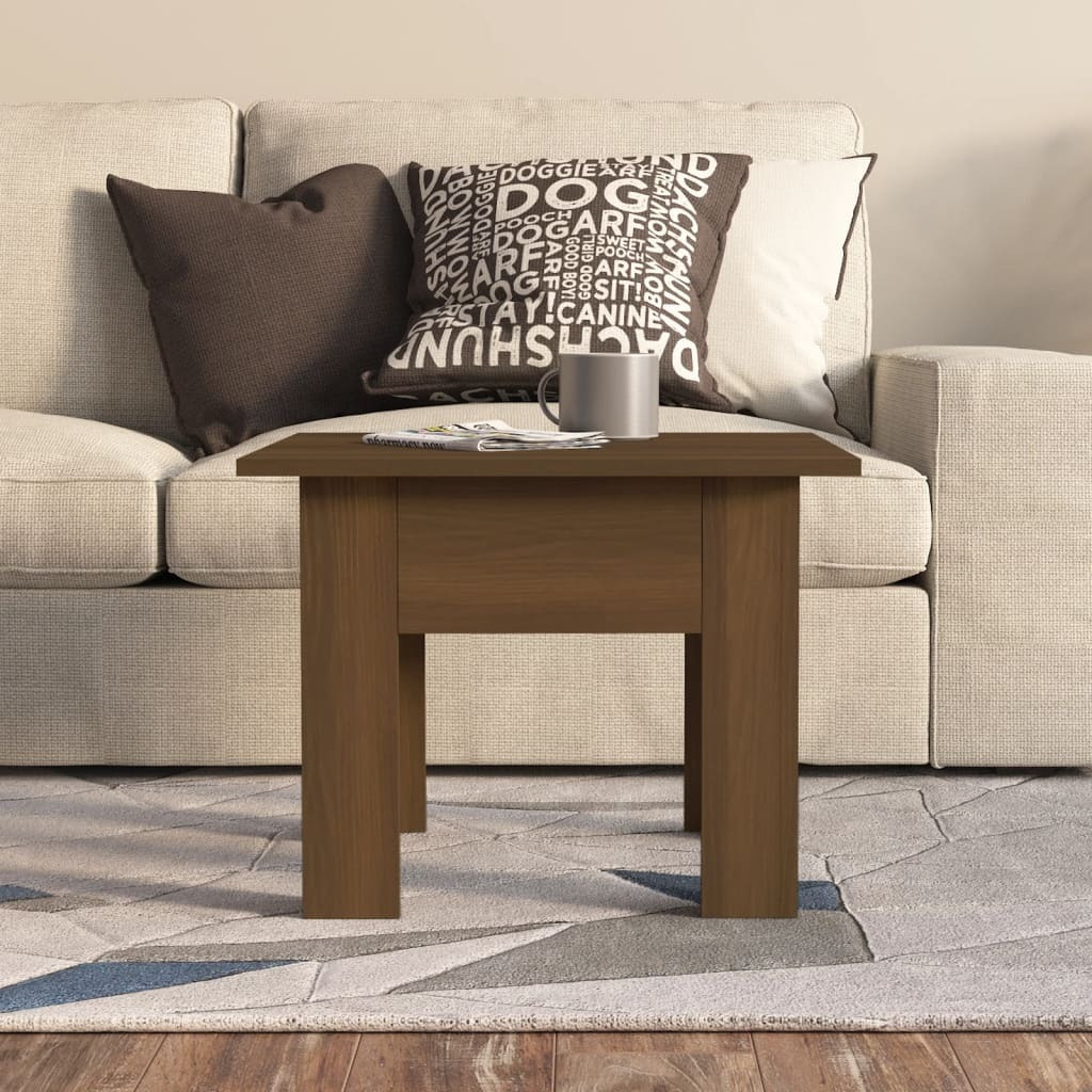 vidaXL Coffee Table Brown Oak 21.7&quotx21.7&quotx16.5" Engineered Wood