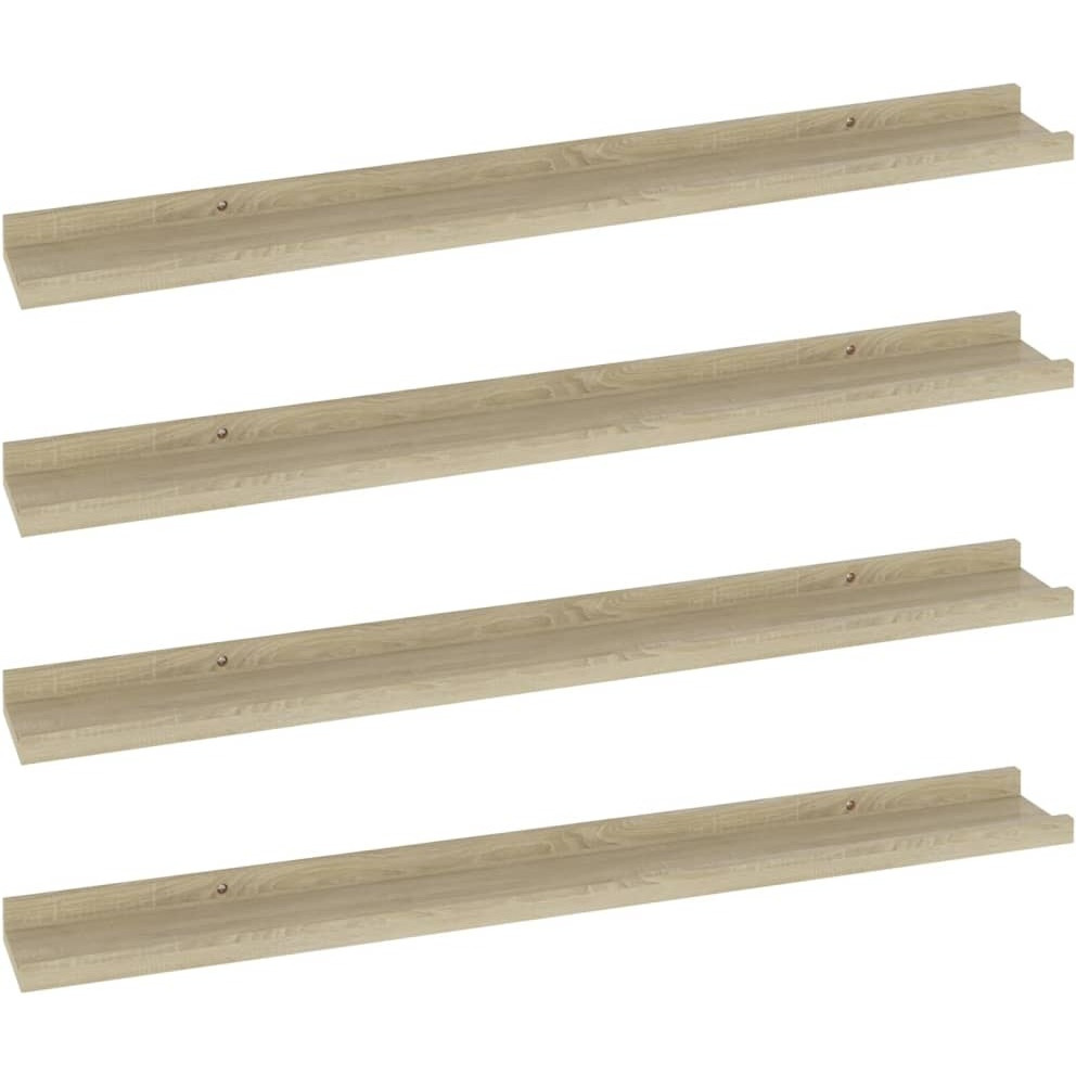 vidaXL Wall Shelves 4 pcs Sonoma Oak 31.5&quotx3.5&quotx1.2"