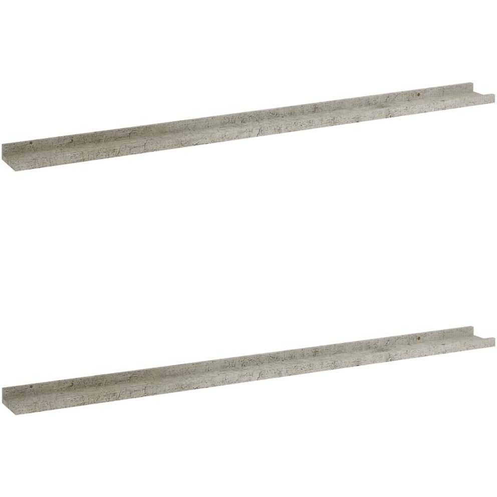 vidaXL Wall Shelves 2 pcs Concrete Gray 45.3&quotx3.5&quotx1.2"