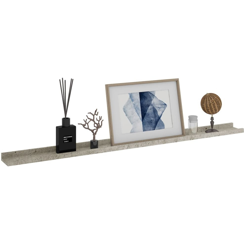vidaXL Wall Shelves 2 pcs Concrete Gray 45.3&quotx3.5&quotx1.2"