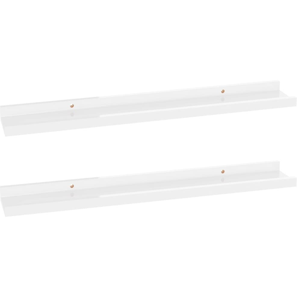 vidaXL Wall Shelves 2 pcs High Gloss White 23.6&quotx3.5&quotx1.2"