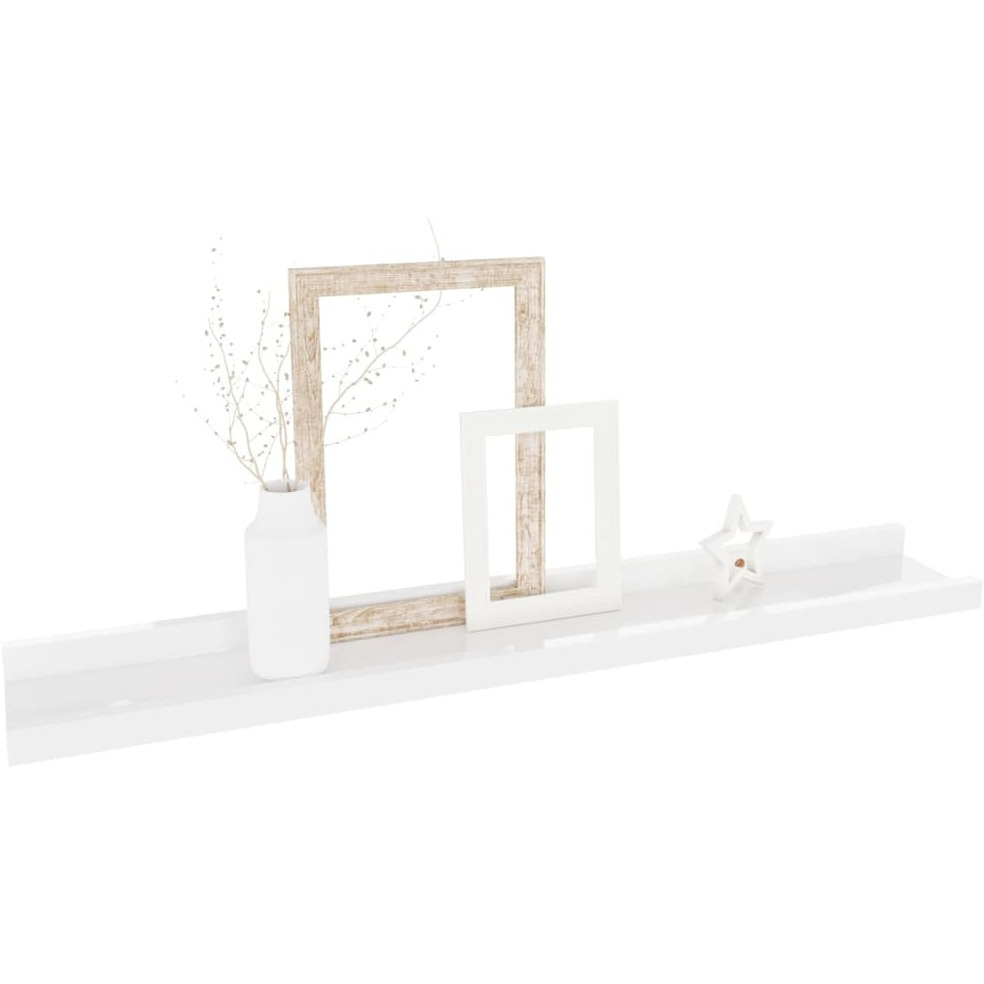 vidaXL Wall Shelves 2 pcs High Gloss White 23.6&quotx3.5&quotx1.2"