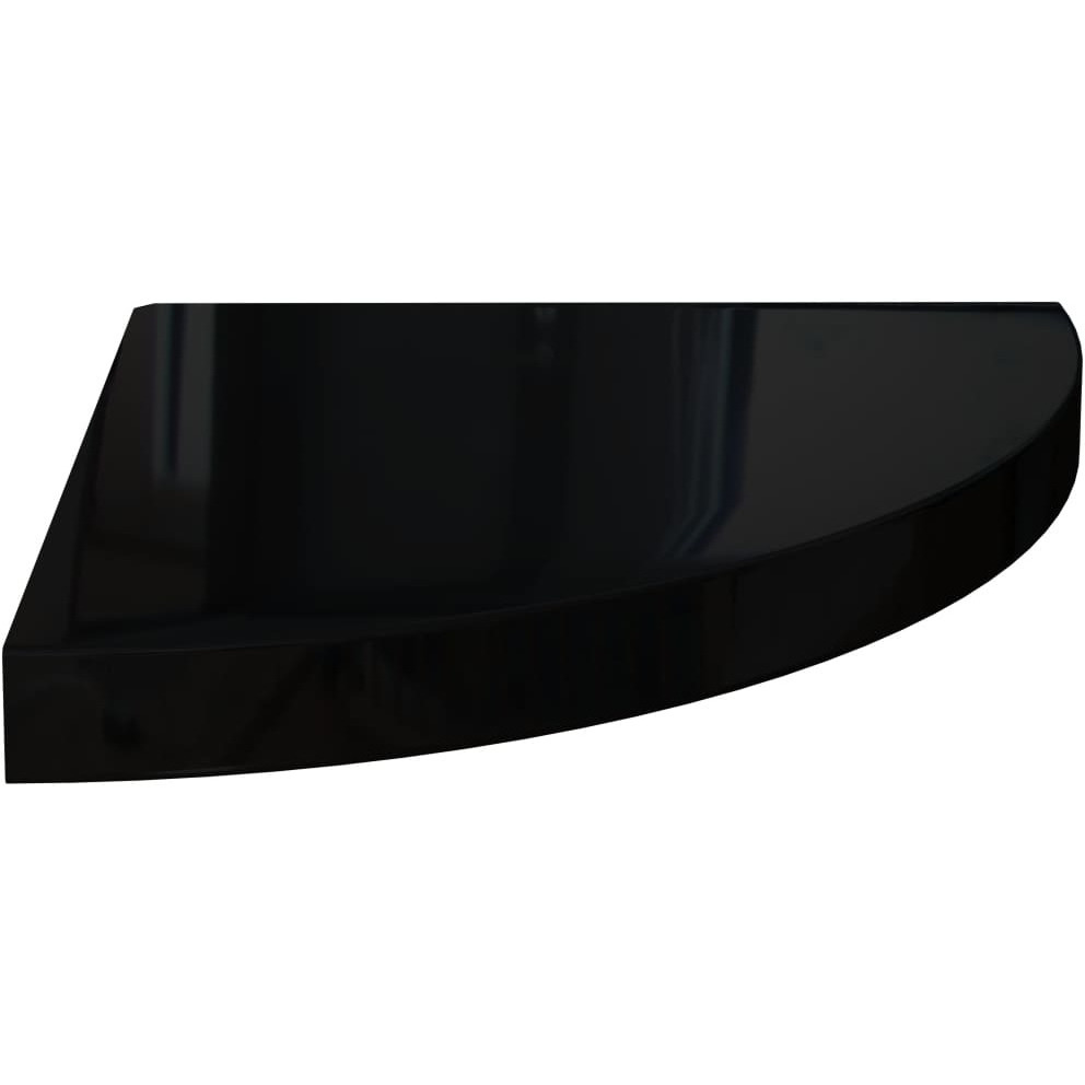 vidaXL Floating Corner Shelves 2 pcs High Gloss Black 13.8&quotx13.8&quotx1.5" MDF