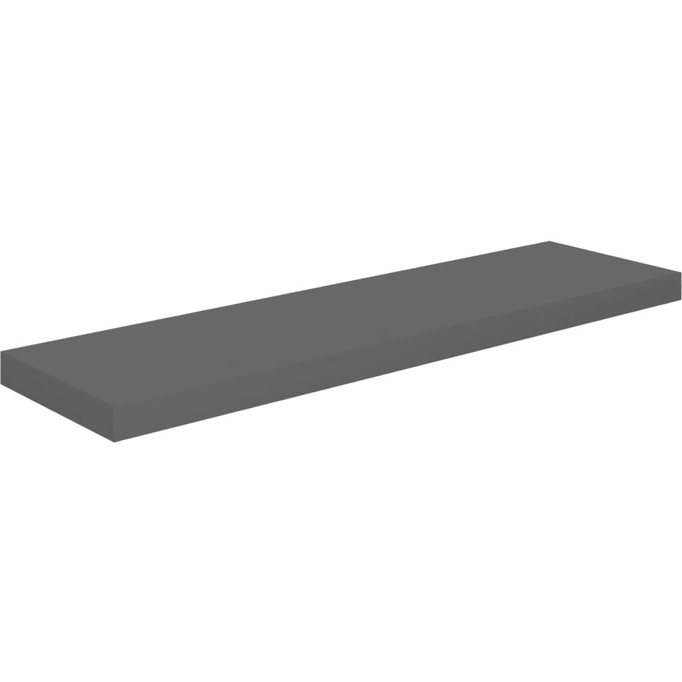 vidaXL Floating Wall Shelf High Gloss Gray 35.4&quotx9.3&quotx1.5" MDF