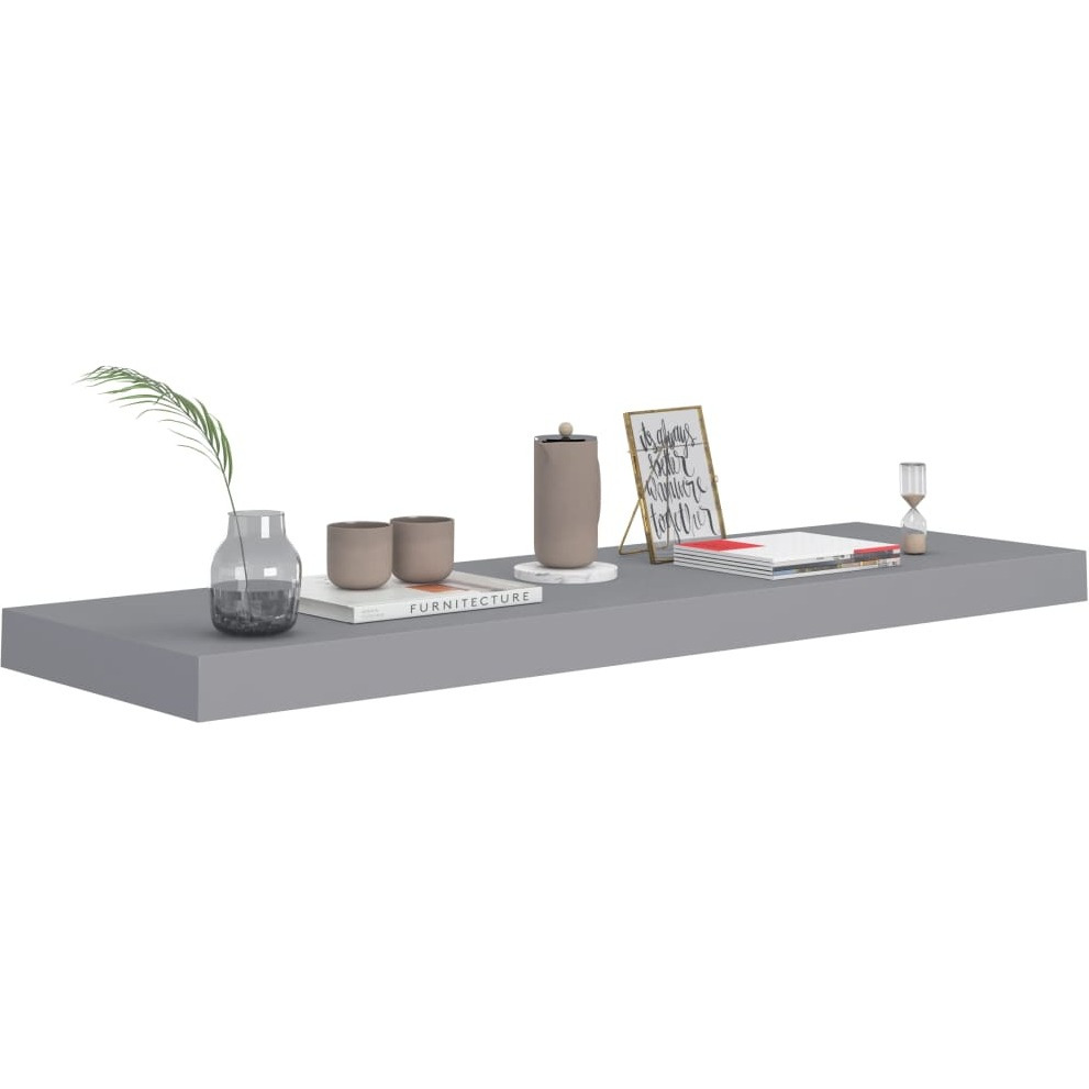 vidaXL Floating Wall Shelf Gray 31.5&quotx9.3&quotx1.5" MDF