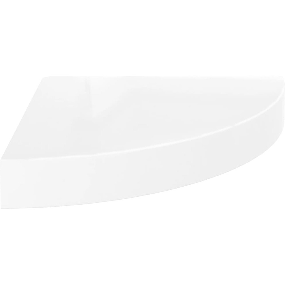 vidaXL Floating Corner Shelves 2 pcs High Gloss White 9.8&quotx9.8&quotx1.5" MDF