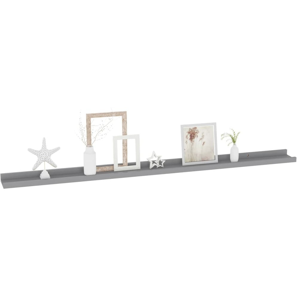 vidaXL Wall Shelves 4 pcs Gray 45.3&quotx3.5&quotx1.2&quot